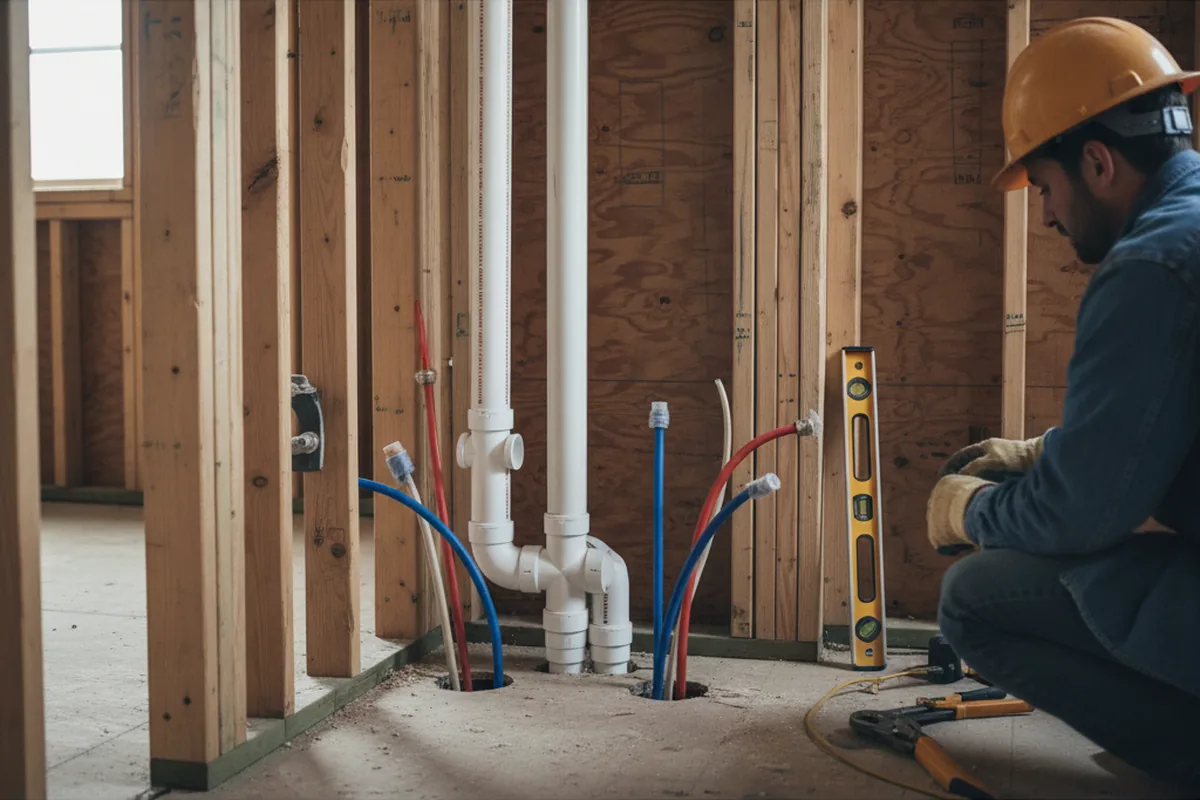 Drain and supply rough-in during Leak Detection in Darlington
